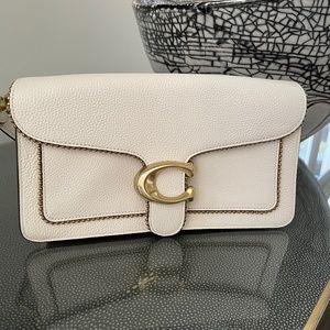 Coach Tabby Brass Chalk Shoulder Bag with Strap